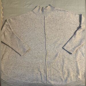 LOFT Light Gray mock turtleneck poncho